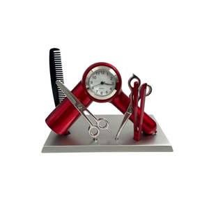 Clocks Barometers: Miniature Hairdresser Set Clock