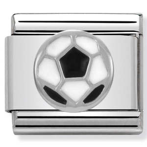 Nomination Composable 330202/13 Soccer Ball White And Black Enamel