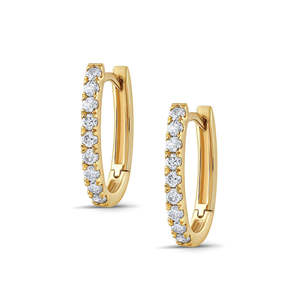 9ct Yellow Gold Lab Grown Diamond Huggie Earrings