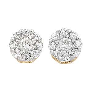 9ct Yellow Gold Diamond Earrings