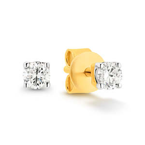 9Ct Yellow Gold Diamond Stud Earrings