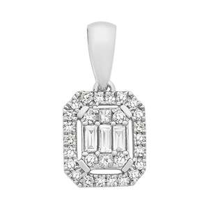 Diamond Necklaces Pendants: 9ct White Gold Diamond Pendant