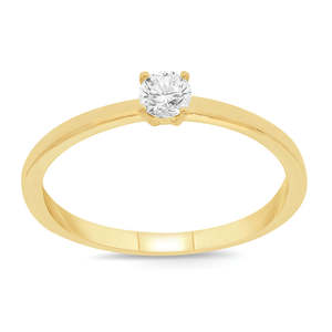 9ct Yellow Gold Diamond Solitaire Ring