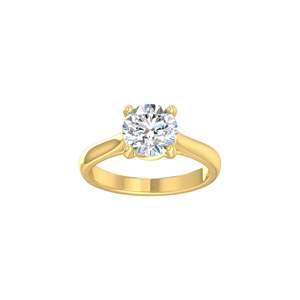 Diamond Rings: 18ct Yellow Gold Round Brilliant Lab Diamond Solitare Ring