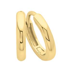 Fashion Jewellery: Sterling Silver Yellow Gold Plate Huggie Hoop Earrings