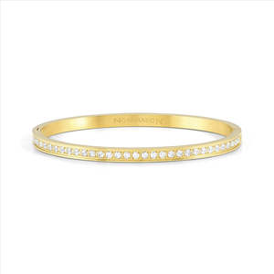 Fashion Jewellery: Nomination Stainless Steel Yellow Gold Plate And Cz Pretty Bangle 029506/020