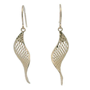Earrings: 9ct Yellow Gold Twist Drop Earrings