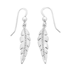 Earrings: Sterling Silver Leaf Earrings