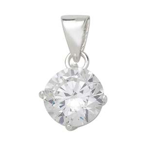 Sterling Silver CZ Pendant And Chain