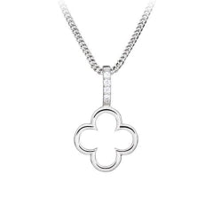 Sterling Silver Clover Pedant With Cz
