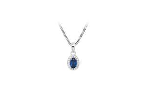 Sterling Silver Nano Sapphire And CZ Pendant