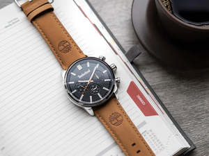 Watches: Mens Timberland Henniker II Beige Leather Strap Watch TDWGF0028701