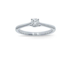 9ct White Gold Diamond Solitaire Ring