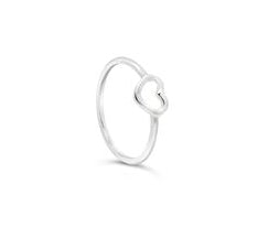 Rings Bands: Sterling Silver Open Heart Ring