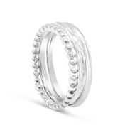Rings Bands: Sterling Silver Three Ring Stackable Set