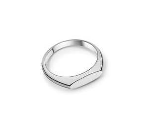 Rings Bands: Bijoux Rectangle Top Silver Ring
