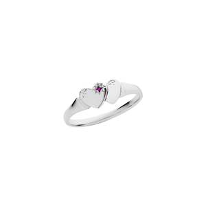 Sterling Silver Signet Ring With Pink Stone