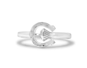 Rings Bands: Sterling Silver Horseshoe And Nail Wrap Ring