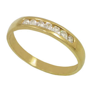 9ct Yellow Gold Channel Set Diamond Ring