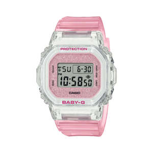 Womens Watches: Baby-G Digital Glitter Pink Transparent Resin Band Watch BGD565GC-4D