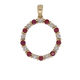 9ct Ruby And Diamond Circle Pendant