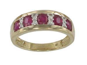Yellow Gold Ruby And Diamond Ring
