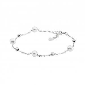 Ladies Ellani Sterling Silver And Freshwater Pearl Bracelet B234S