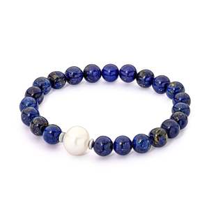 Jewellery Pearls: Leola Bracelet with Lapis Lazuli And Freshwater Pearl