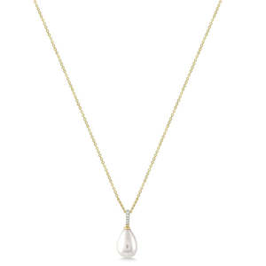 Mothers Day Diamonds 1: 9ct Pearl & Diamond Necklace