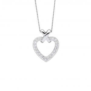 Ladies Ellani Cross Over Heart Pendant P902S