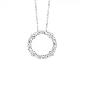 Ladies Ellani Circle Cubic Zirconia Pendant P899S