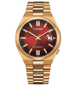 Mens Citizen Automatic Rose Gold With Red Face NJ0153-82X