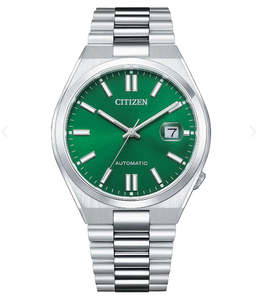 Citizen: Mens Citizen Automatic Watch With Green Face NJ0150-81X