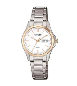 Citizen: Ladies Citizen Silver And Rose Two Tone Analogue Watch
