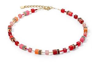 Coeur De Lion: Coeur De Lion Necklace With Red Orange And Pink