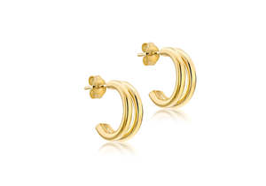 Diamonds In July Sale: 9Ct Yellow Gold Double Hoop Earrings