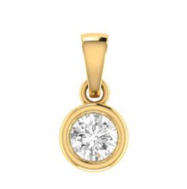 Diamonds In July Sale: 18ct Yellow Gold Bezel Set Diamond Pendant (*Chain Not Included)