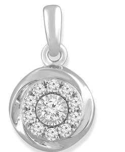 9ct White Gold Diamond Pendant