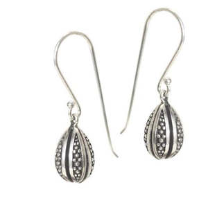 Christmas 2022 Collection: Sterling Silver Teardrop Oxidised Hook Earrings