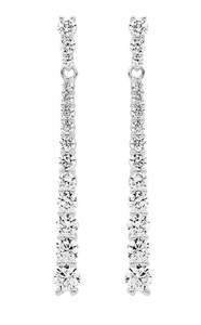 Christmas 2022 Collection: Sterling Silver Graduated CZ Drop Earrings