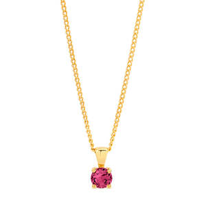 9ct yellow gold garnet pendant