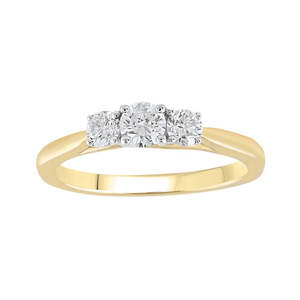 9ct Yellow Gold 3 Stone Ring