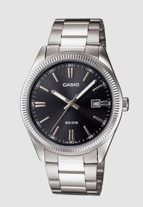 Mens Casio Stainless Steeel Ananlogue Watch With Black Dial MTP1302PD-1A1