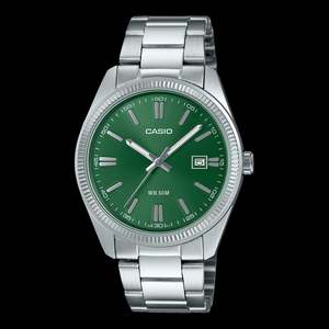 Casio 2024: Mens Casio Stainless Steel Analogue Watch With Green Dial MTP1302PD-3A