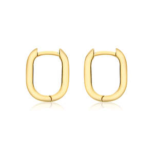 Spring Sale: 9Ct Yellow Gold Rectangle Hoops