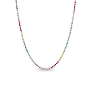 Black Friday 2024: Sterling Silver Multi Coloured Tennis Necklace