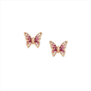 Nomination: Nomination Crysalis Earrings 241104/040 Rose Gold Butterfly Studs With Cz