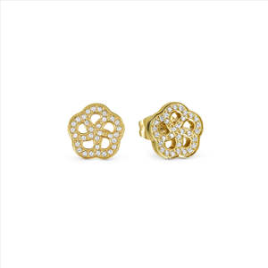 Nomination: Nomination Soffio D'Amore Earrings 134008/059 Gold Flower With Cz