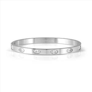 Nomination Pretty Bangles 029516/7/8/001 Stainless Steel With White Cz