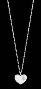 Valentines Day: Sterling Silver Diamond Set Heart Pendant